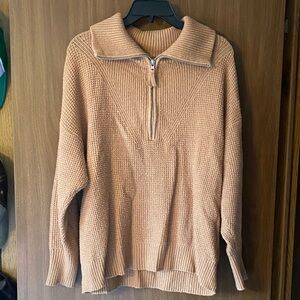 aerie Oversized Quarter Zip Sweater